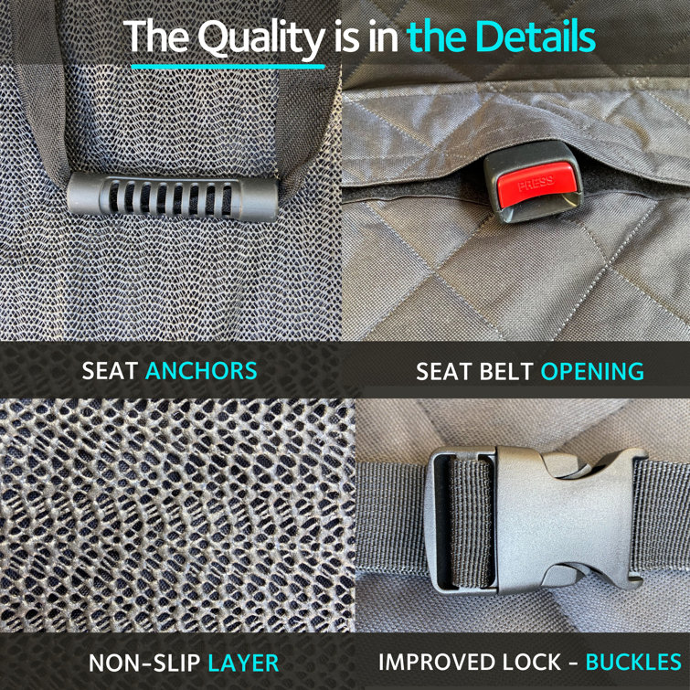 KULULU Premium Hammock Dog Car Seat Cover For Trucks With Mesh